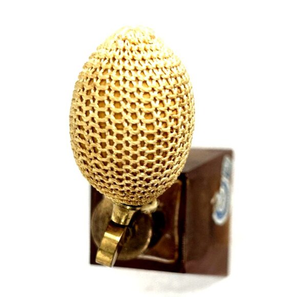 Irice Smoky Lavender Glass Perfume Bottle Atomizer Original Label Hand Cut 2.75" - Picture 6 of 8